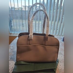 Women's Taupe Shoulder Bag. It Can Fit A 15.5 Laptop.